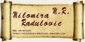 Milomira Radulović vizit kartica